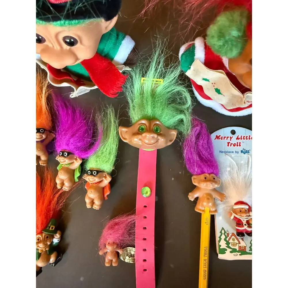 13 Vintage Russ Troll Christmas Dolls Santa Mrs Clause Carolers Large 8